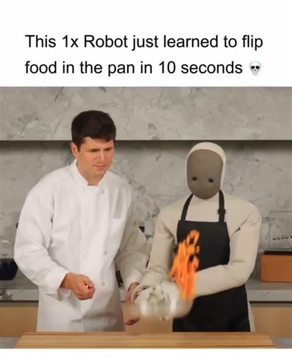 This robot flips better than me! 🤖🔥 #robot #shorts #tech #cooking #ai #future #fail #innovation