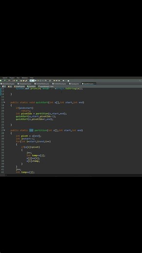 Quick Sort in Java ⚡ | Fastest Sorting Algorithm | DSA #shorts