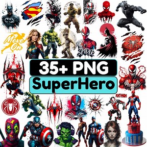 35  Superhero PNG Bundle | Comic Hero Clipart Pack | Action Hero Graphics | Transparent Background PNG | Digital Download - Etsy