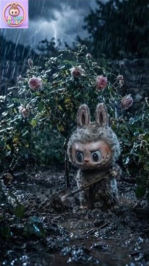 Under the storm, Labubu found something legendary... ⛈️💎