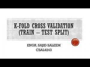 K-Fold Cross Validation (5-Fold Cross Validation Example step by Step)