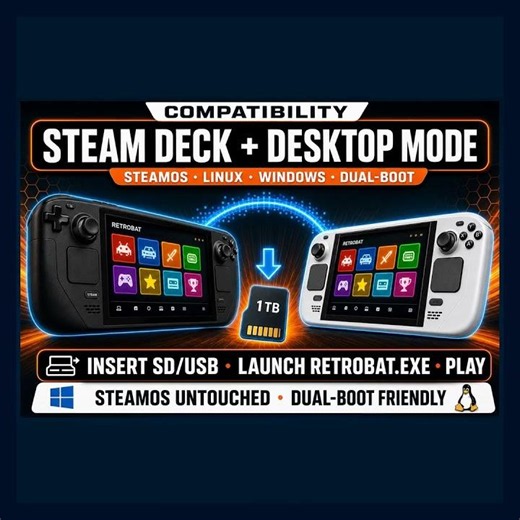 1TB Preloaded RetroBat Download for SteamDeck - Plug and Play — ArcadeSystems.co.uk