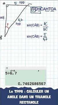Le TPPB : Calculer un angle dans un triangle rectangle#maths #mathstricks
