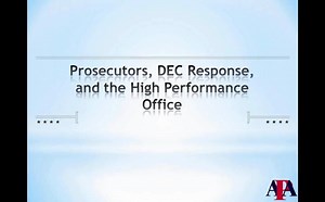 A Framework for High Performance Prosecutorial Services