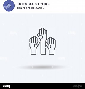 Raise Hand icon vector, filled flat sign, solid pictogram isolated on white, logo illustration. Raise Hand icon for presentation Stock Vector Image & Art - Alamy
