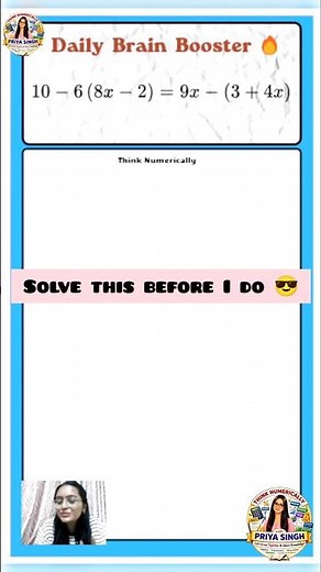 Simplify and solve the linear equation #math #problemsolving #algebra