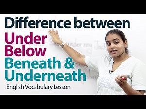 Difference between "under", "below", "beneath", and "underneath" - English Grammar Lesson Video Lecture - Self Help Learning