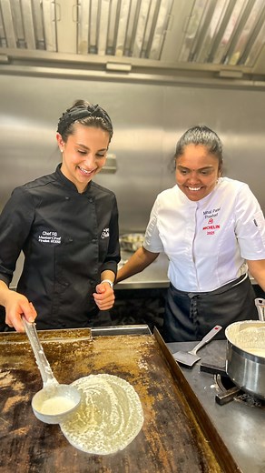 Prashad Indian Veggie Cuisine on Instagram: "Let’s make dosas 👏🏽 Before our dinner next week with Masterchef’s Radha Rü (a.k.a @thespicyflexitarian), we welcomed her into the Prashad kitchen for a masterclass in how to whip up her favourite dish from our menu… Masala Dosa! #prashad #chefroll #masaladosa #dosas #howtocook #inthekitchen #masterchef #mastercheffinalist #cooking101 #indiancooking #authenticindianfood #gujaratifood #gujaratireels #kitchensecrets #cheftips #feedfeedvegetarian #cooki