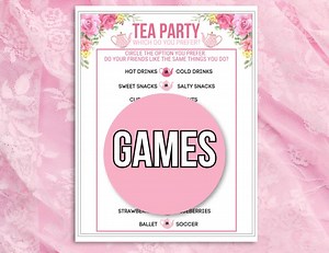 Tea Party Games Printable Bundle, Tea Party Activities, Ladies Tea Party Games, Tea Party Bundle, Garden Tea Party, Bridal Tea Party Games - Etsy