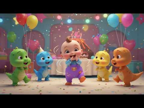 🎵 Dinosaur Dance Party Song | Fun T Rex Dino Dance for Kids Toddlers Sing Along Cartoon
