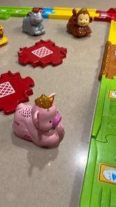 Watch the video! VTech Smart Go Animal set with road way ! Each animal has new batteries and they made the greatest sounds, says learning phrases and plays music. Take them on trips around the track! Set: $25 | Sussex Cottage LLC