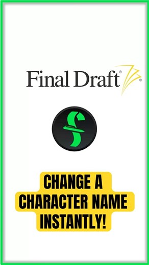 Change Character Names Instantly: FINAL DRAFT FOR BEGINNERS! #shorts #finaldraft #screenwriting