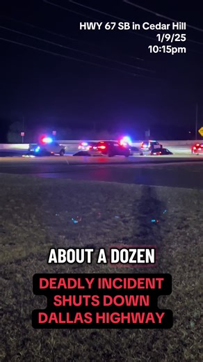BREAKING NEWS: A deadly “police incident” has shut down all lanes of Hwy 67 SB near Dallas. We’re working to learn more information and I’ll update you in the comments. #police #crime #dallas #dallastx #dallasnews @WFAA