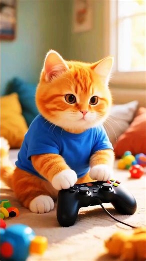 🐾🎮Ginger Kitten Has Been Completely Absorbed In Gaming...#shorts