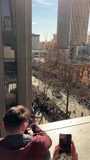 Celebrating the Seahawks Championship Parade