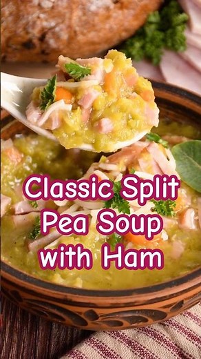 Classic Split Pea Soup with Ham #splitpeasoup #nationalsplitpeasoupweek #soup #hamsoup