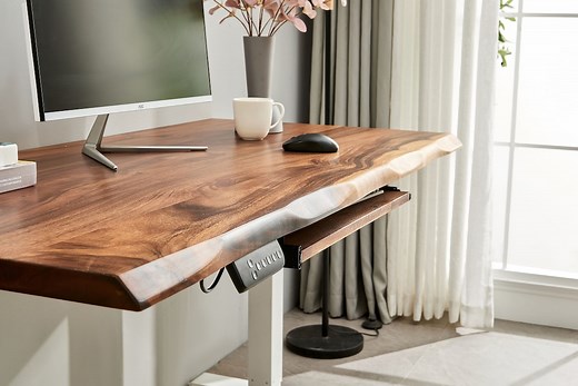 Live Edge Walnut Standing Desk: Motorized Adjustable Height - Etsy