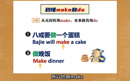 秒懂make和do的用法，“从无到有”用make，“本来就有”用do！