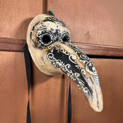 Plague Doctor Carnival Mask With Rhinestones - Original Handmade in Venice - Etsy