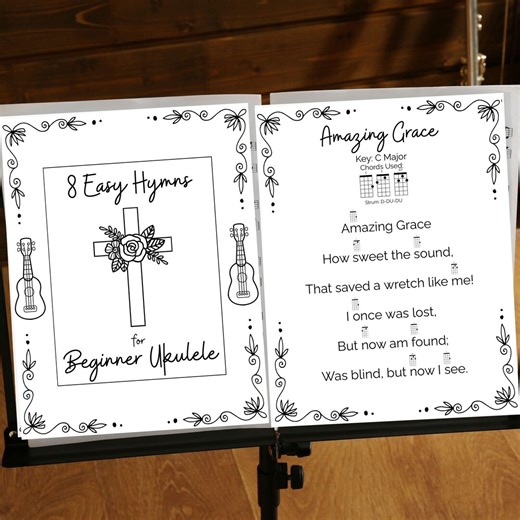 Beginner Hymns Ukulele Sheet Music Digital Download Easy Christian Hymns for Beginners Printable Church Music PDF Praise Band Print Out Uke - Etsy