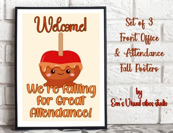 Fall Attendance Posters | Front Office Fall Decor | Welcome Posters for Schools