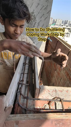 How To Do Shuttering Coping Work Step By Step 🔧 #shorts #civilwork #shuttering #coping #carpenter