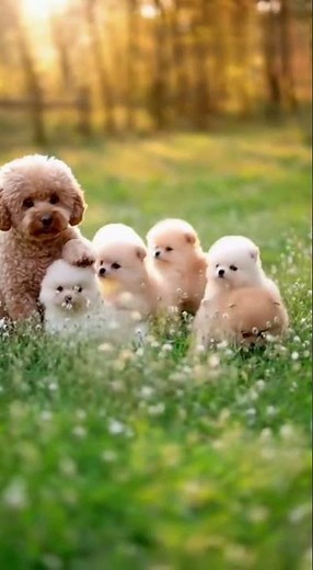 A curly-haired Pomapoo mom teache