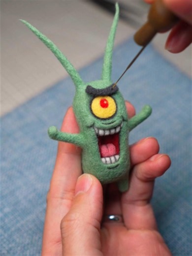 Plankton Needle Felt Tutorial — Handmade SpongeBob DIY Plush