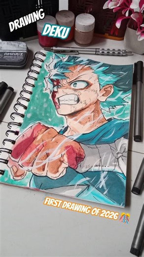 drawing Izuku Midoriya 🔥| from my hero academia 🥸 #art #deku #shorts