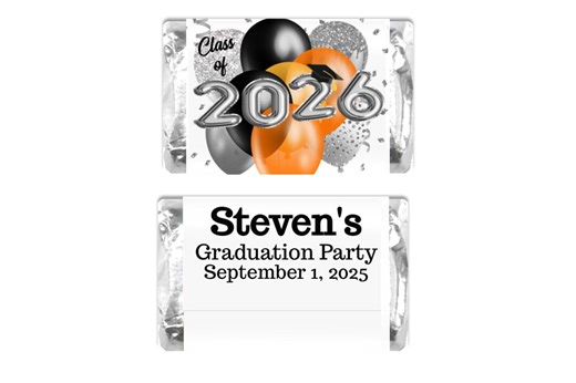 Graduation Party Favors, Mini Personalized Candy Wrappers, Class of 2026, DIGITAL DOWNLOAD, Custom Editable Miniature Label - Etsy