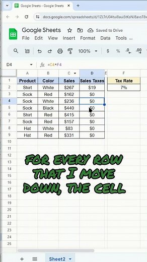 How to Lock Cell Reference in Google Sheets
