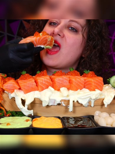 Whole Salmon Sashimi Boat Mukbang Experience