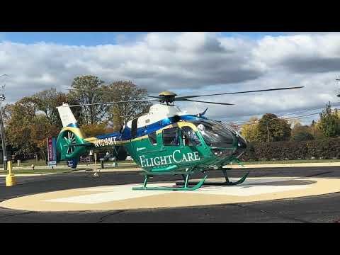MyMichigan Health FlightCare - Airbus EC-135 P2+ start up/take off from McLaren Central | N159MT