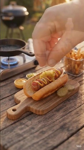 "Making a Perfect Mini Hot Dog in a Tiny Kitchen! 🌭✨" #cooking #miniaturecooking #minifood #viral