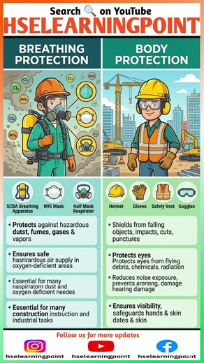 Respiratory and non respiratory PPE's ‪@hselearningpoint‬ #hselearningpoint #safety #ppe #view