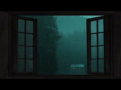 1 Hour Heavy Rain Sounds For Sleep, Study & Relax - Open Window Ambiance