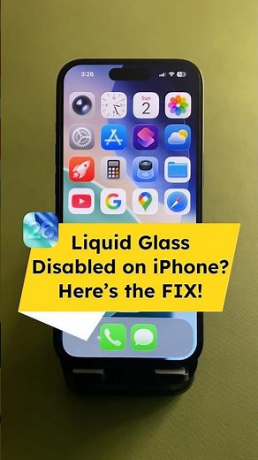 Liquid Glass Disabled on iPhone? Here’s the FIX! 🔥 #shorts #iphone #iPhone tips