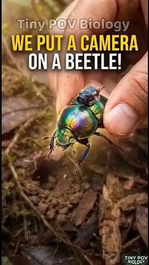 Inside a Rainbow Scarab Beetle Colony 🪲 | Tiny POV Biology #shorts