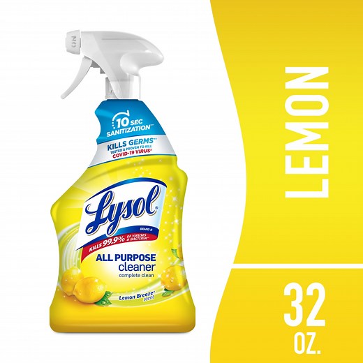 Lysol®, All-Purpose Cleaner, Sanitizing and Disinfecting Spray, Lemon Breeze Scent, 32 oz, Bottle - Walmart.com