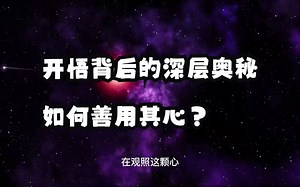 开悟背后的深层奥秘，如何善用其心？置心一处，无事不办！