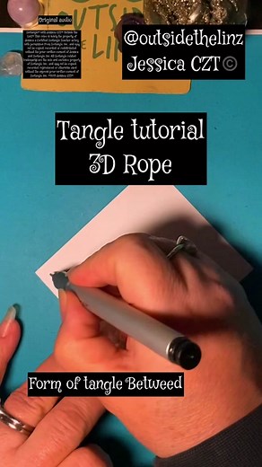 Tangle 3D Rope version if Betweed 🥰✍️ #fyp #fypシ #foryoupage #outsidethelinz #tangletime #tangletutorial #3drope #3ddrawing #betweed #tanglebetweed #zentangle #tutorial #drawingtutorial #learnontiktok #learnfromme #pen #pencil #tortillon #paper #selfcare #anxietyrelief #3d #rope #gratitude #breathe