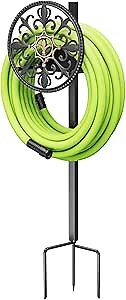 GOFORWILD Garden Hose Holder, Decorative Hose Butler Sturdy Water Hose Rack, Durable Wall Hose Hanger, Holds 125-Feet of 5/8-Inch Hose, Hose Reel, Made of Stainless Cast Aluminum, 7007 …