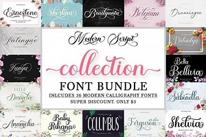 Modern Script Collection Font Bundle – Handwritten Fonts Cricut, Canva Pack, Cursive Wedding, Procreate Calligraphy - Etsy UK