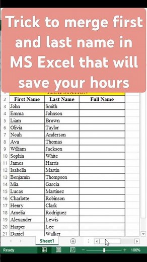 Merge First & Last Name in Different Columns | Quick & Easy Formula