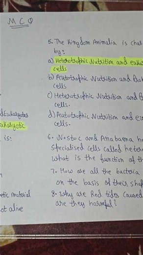 Class 11 Chapter 2 Biological Classification Important Questions #shorts #biology