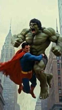 Hulk vs. Superman: The Unstoppable Force meets the Immovable Object! 💥 #aifight #aigenerated