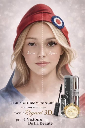 Un œil sans mascara. Un œil avec Regard 3D. 👉 Le regard change. 👉 Le résultat est immédiat. 🇫🇷 Mascara français 🇫🇷 Innovation brevetée 🇫🇷 Signé INFINIMENT VOUS – Make-up France ✨ Volume ✨ Longueur ✨ Définition cil à cil 🏆 Multi-primé – Victoire de la Beauté #InfinimentVous #MakeUpFrance #Regard3D #Mascara3D #AvantApres