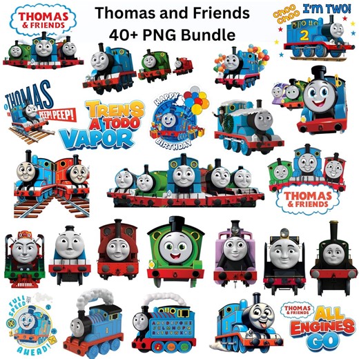 Thomas and Friends PNG Bundle, Train Clipart, Thomas Train PNG, Kids Birthday Party Decor, Nursery Wall Art, SVG for Cricut, Digitaldownload - Etsy