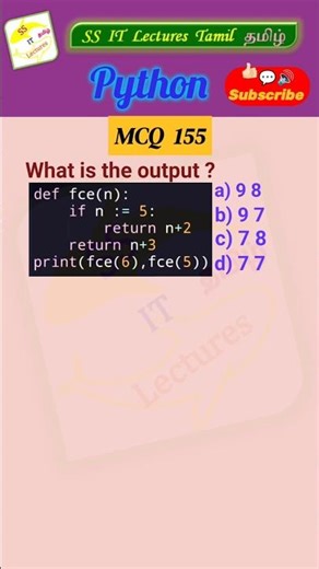 Python MCQ 155 - Function, Quiz, Test Your Skills#pythonprogramming #pythoninterview#shorts#trending