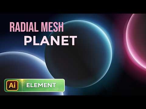 How to Make A Planet In Adobe Illustrator. Radial Mesh Pro.